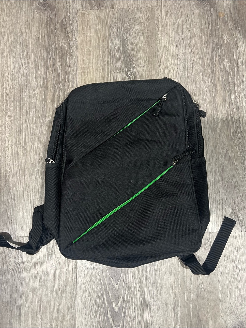 Black Laptop Backpack with Green Accent - Versatile Everyday Bag